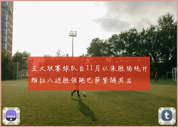 五大联赛球队自11月以来胜场统计维拉八连胜领跑巴萨紧随其后